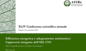 XLIV Conferenza AISRe - Efficienza energetica e adeguamento antisismico: l’approccio integrato dell’ASL Cuneo 1